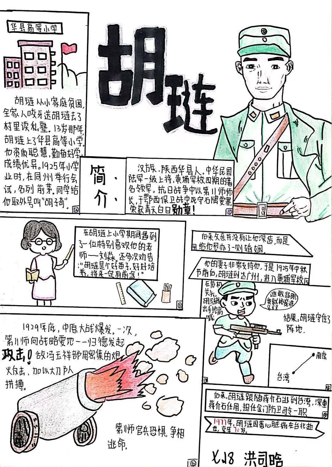 党建专栏学生手绘漫画说党史七