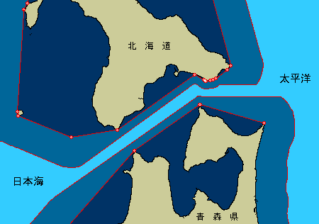 津轻海峡领海示意图(日本海上保安厅)