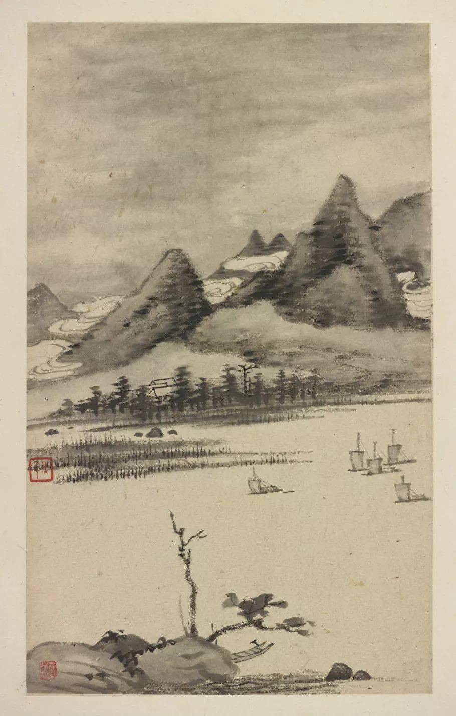 空孤冷逸:渐江绘画的悲情美_山河
