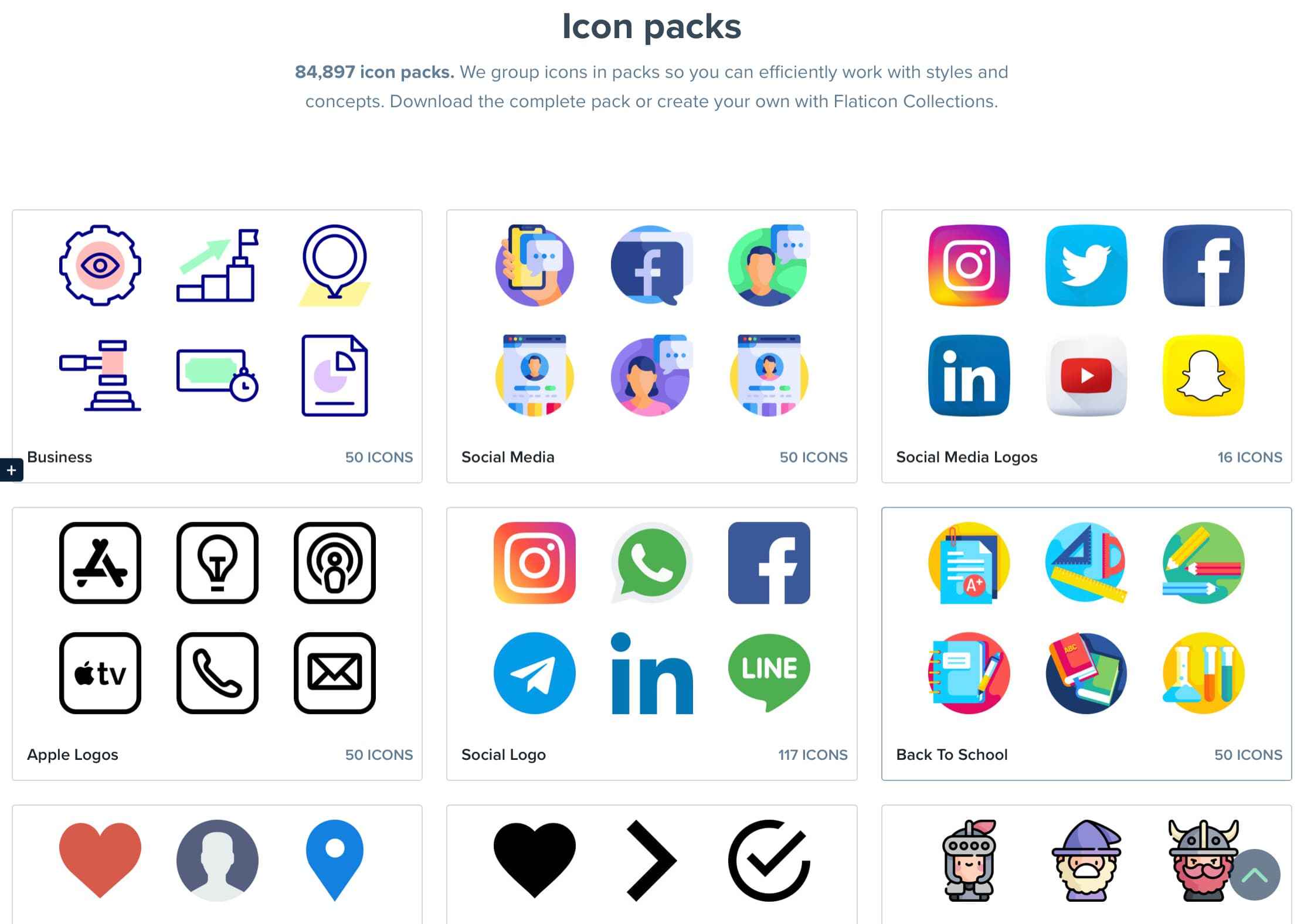 flaticon 与 iconscout 有些相似,都以扁平风格的图标包为主.