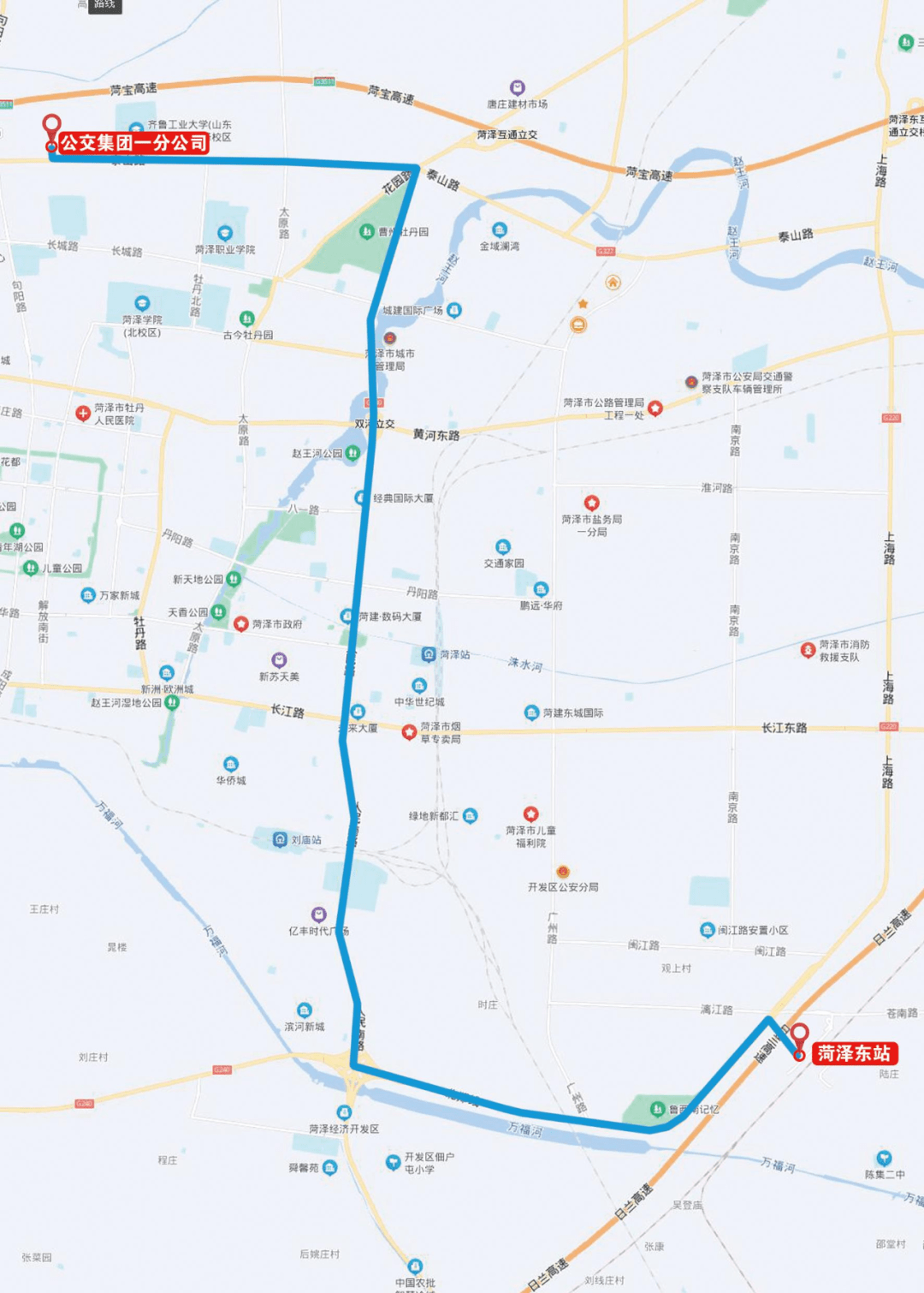 5条公交线路通往菏泽高铁东站看看经过你家吗