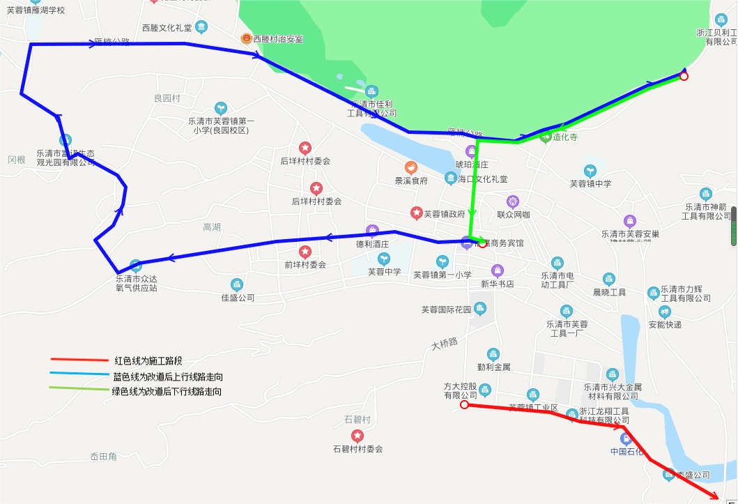 乐清多条公交线路临时调整,有经过你家的吗?_芙蓉镇_虹桥_山头