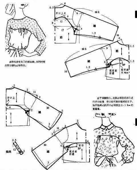 44款服装衣袖裁剪图合集你想要的袖子都有