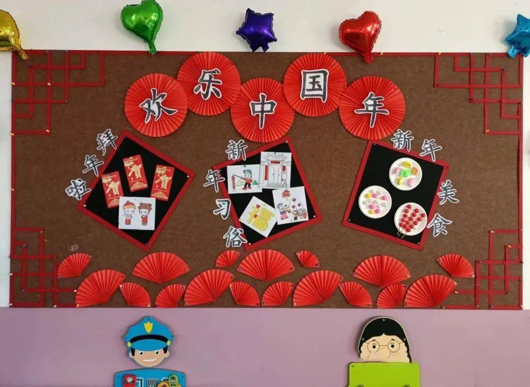 幼儿园2022元旦环创玩转中国红