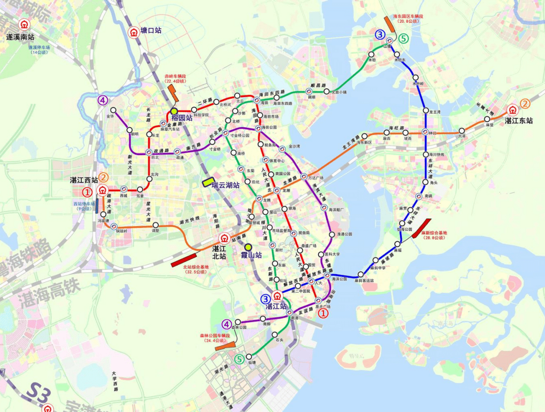 湛江7条地铁线路规划公示啦湛江市城市轨道交通专项规划修编草案公示