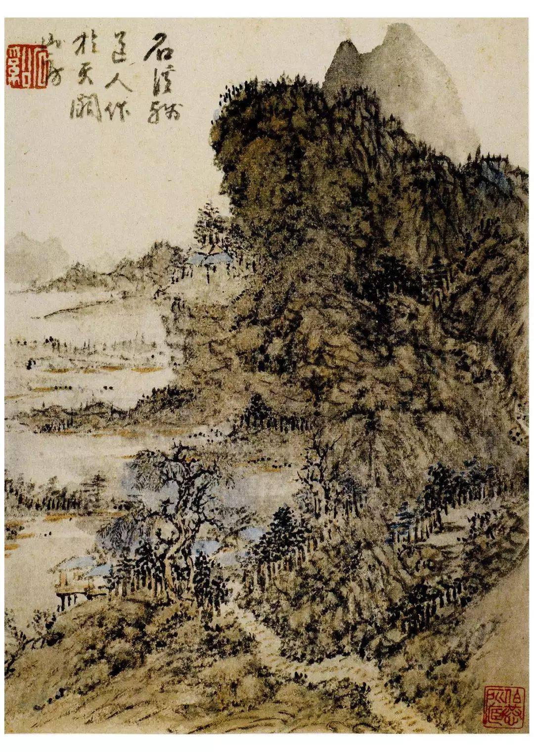 髡残山水画,笔墨高古_生活_画僧_石溪