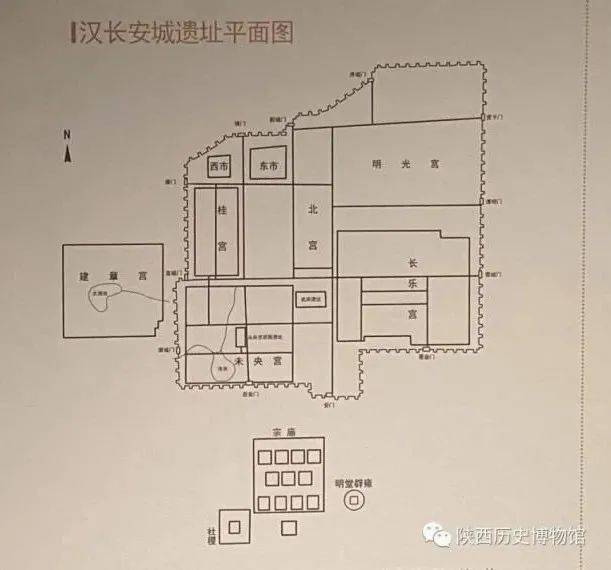 汉长安城遗址平面图 展板未央宫建成后,长乐宫便称为"东宫,未央宫则