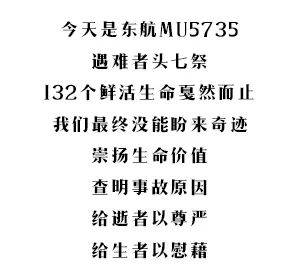 致哀mu5735遇难者头七祭搜寻仍将继续