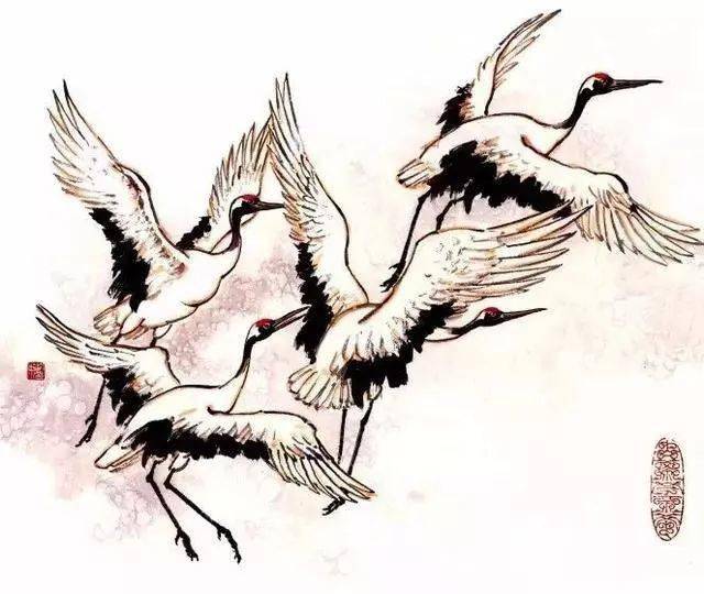 丹顶鹤写意画法