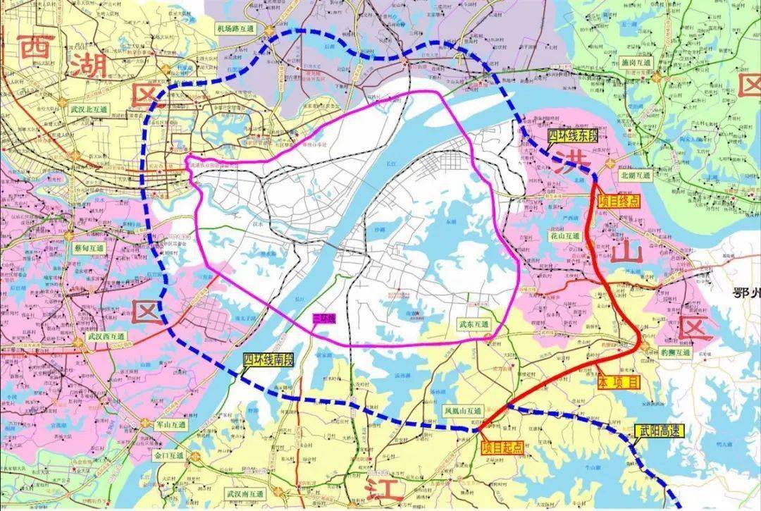 武汉绕城高速项目4车道改为8车道_改扩建_四环_标段