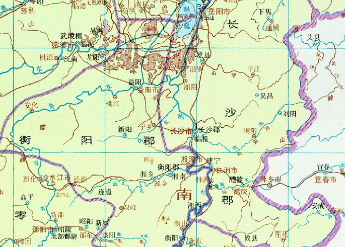 三国吴61荆州之长沙郡及衡阳郡次年,孙刘协议以湘江为界,东属孙权