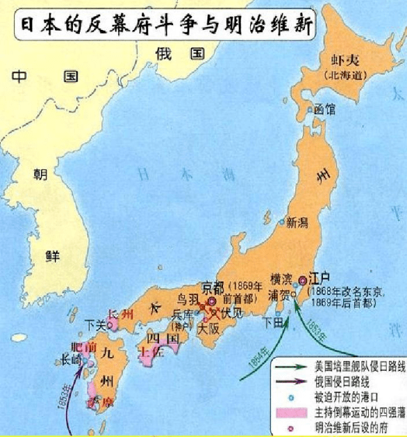 日本的首都从京都迁移到地理位置更加优越的港口江户(东京)