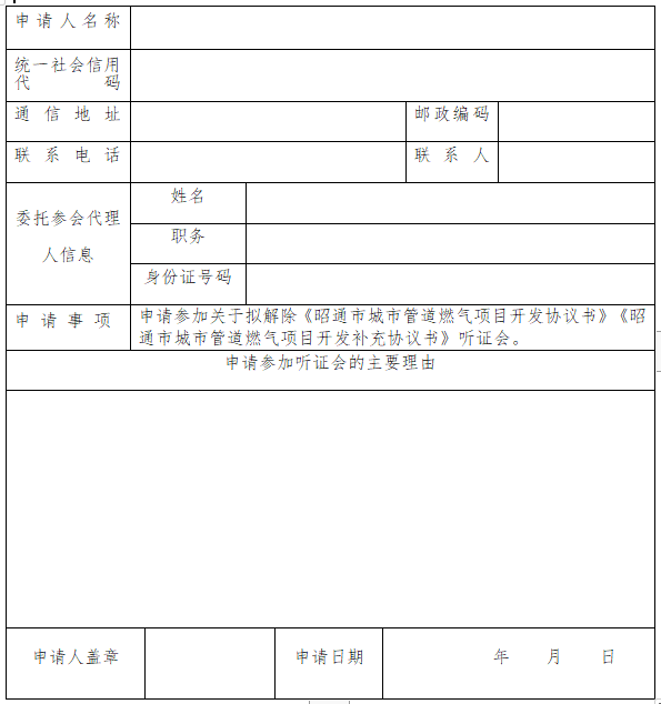 昭通市人民政府拟决定解除与中诚燃气合作!_参会_听证会_人员