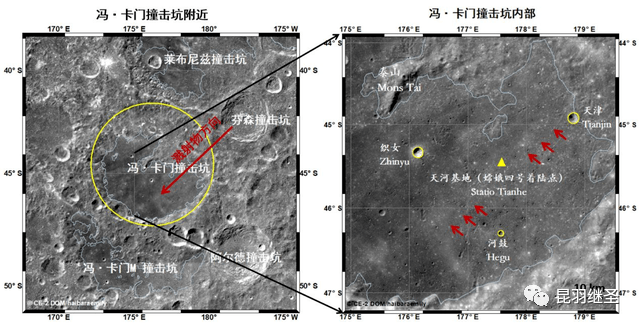 而特意选定的降落点则是—冯·卡门撞击坑.