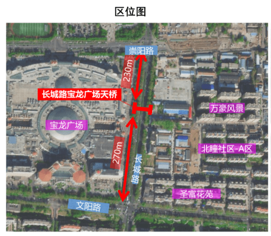 幕墙铝单板总长约45米！城阳区长城路（宝龙广场）天桥建设工程批前公示