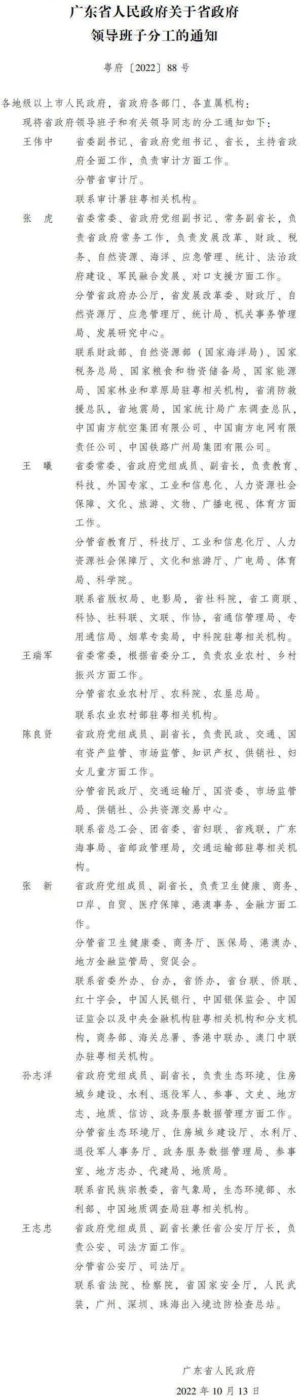 67广东公布省政府领导班子分工;广东省商务厅公布:深圳这4个网红