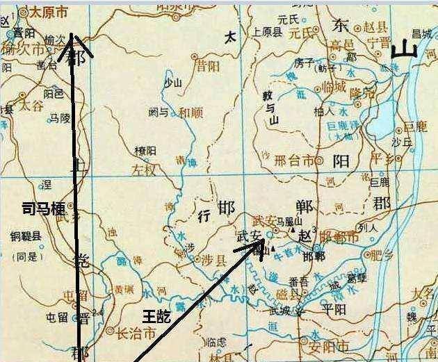 县,然后兵分两路:一路往西,由司马梗带领,攻占了赵在山西的太原郡