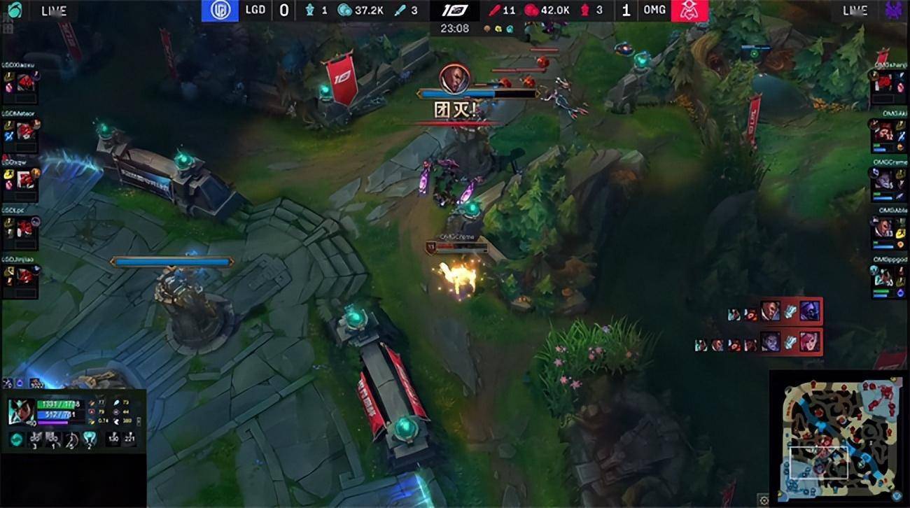 LOL-LPL：Creme塞拉斯对位单杀阿兹尔，OMG 2-0击败LGD解锁首胜