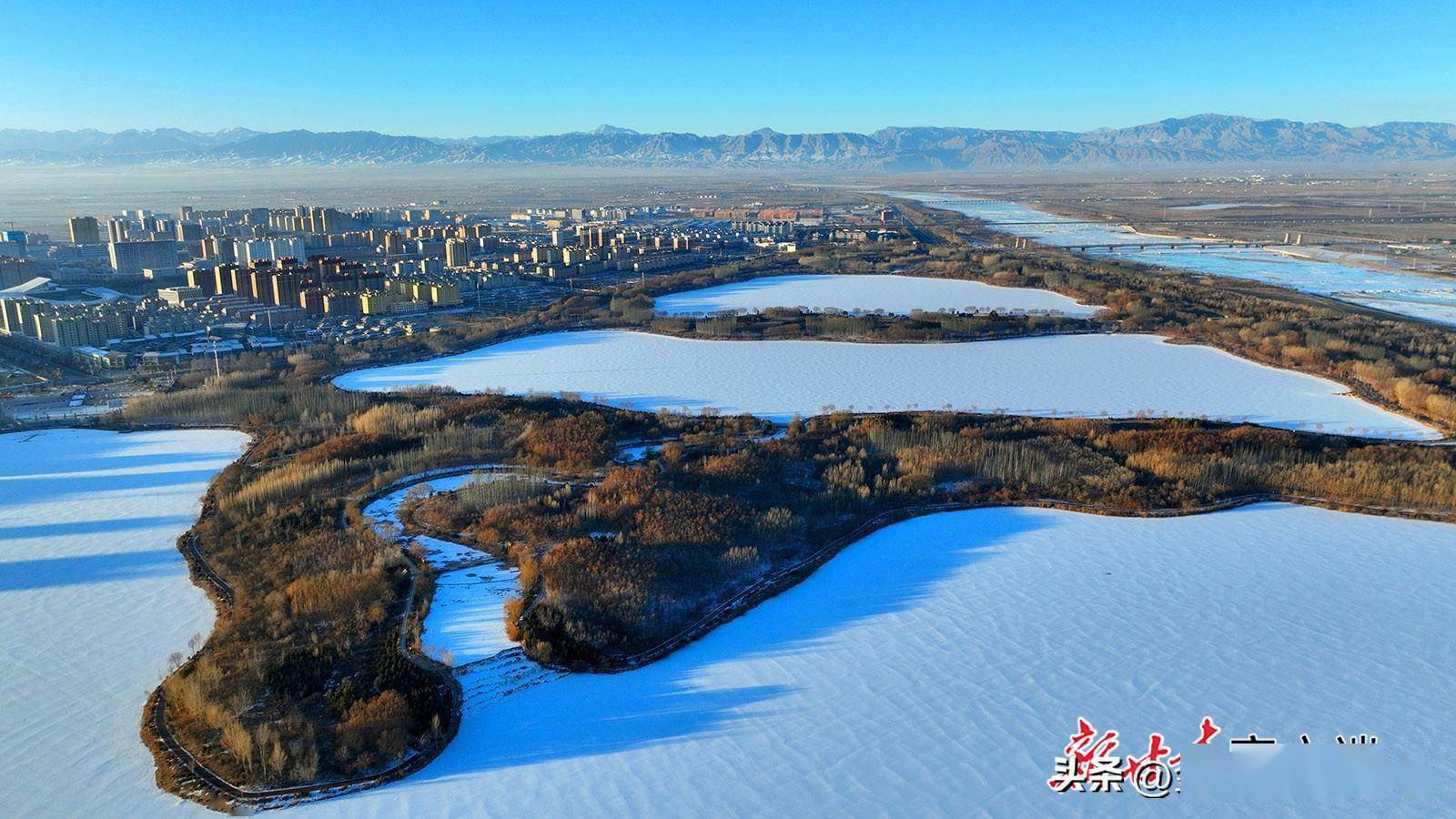 张掖：芦水湾冬景如画