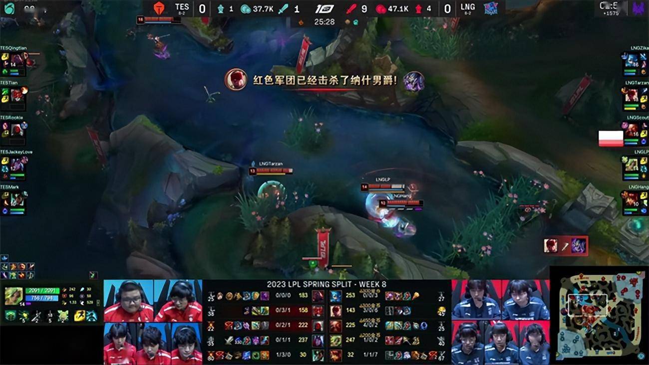 LOL-LPL：Zika卡蜜尔强势切入斩杀后排，LNG团战翻盘2-0战胜TES