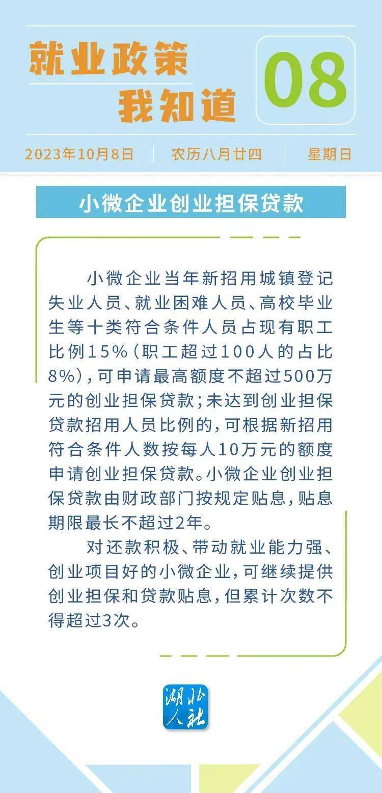 就业政策我知道⑪丨小微企业创业担保贷款