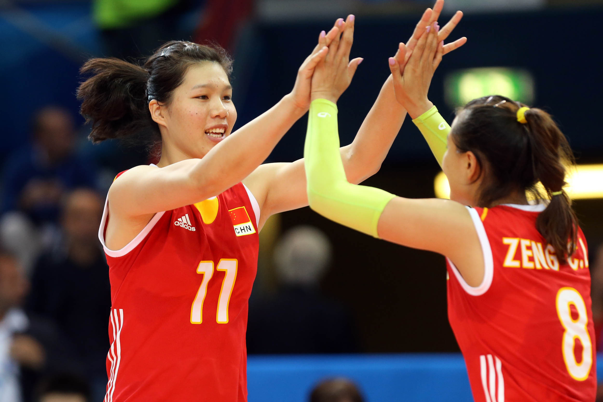 杨珺箐徐云丽进攻拦网亮点2014年女排世锦赛对阵日本女排