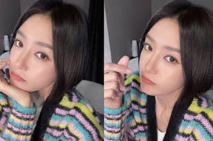 秦岚九宫格自拍 嘟嘴托腮比耶状态似少女