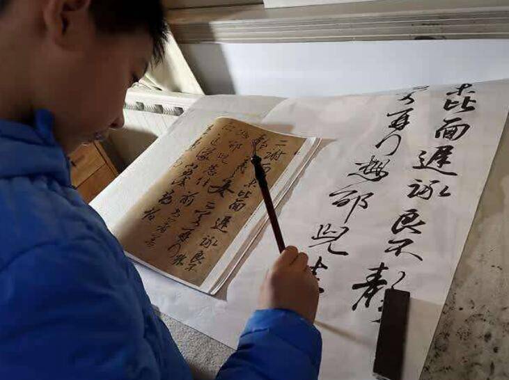 原创武汉神童苦练书法6年兰亭序作品让人称赞终得王羲之精髓