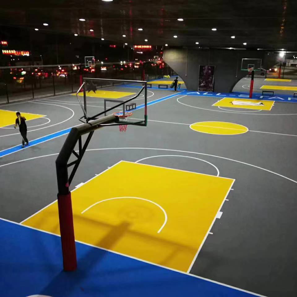 硅pu篮球场效果图图片