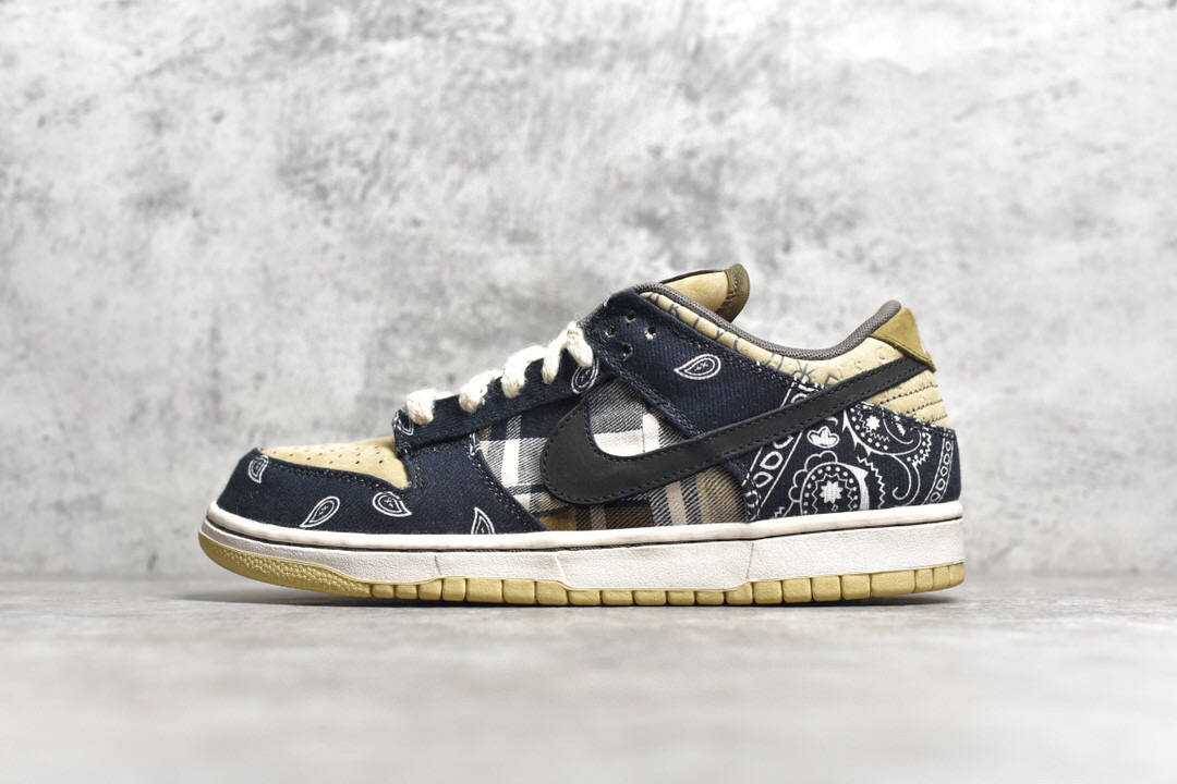耐克travisscottxnikesbdunklow联名腰果花板鞋细节对比