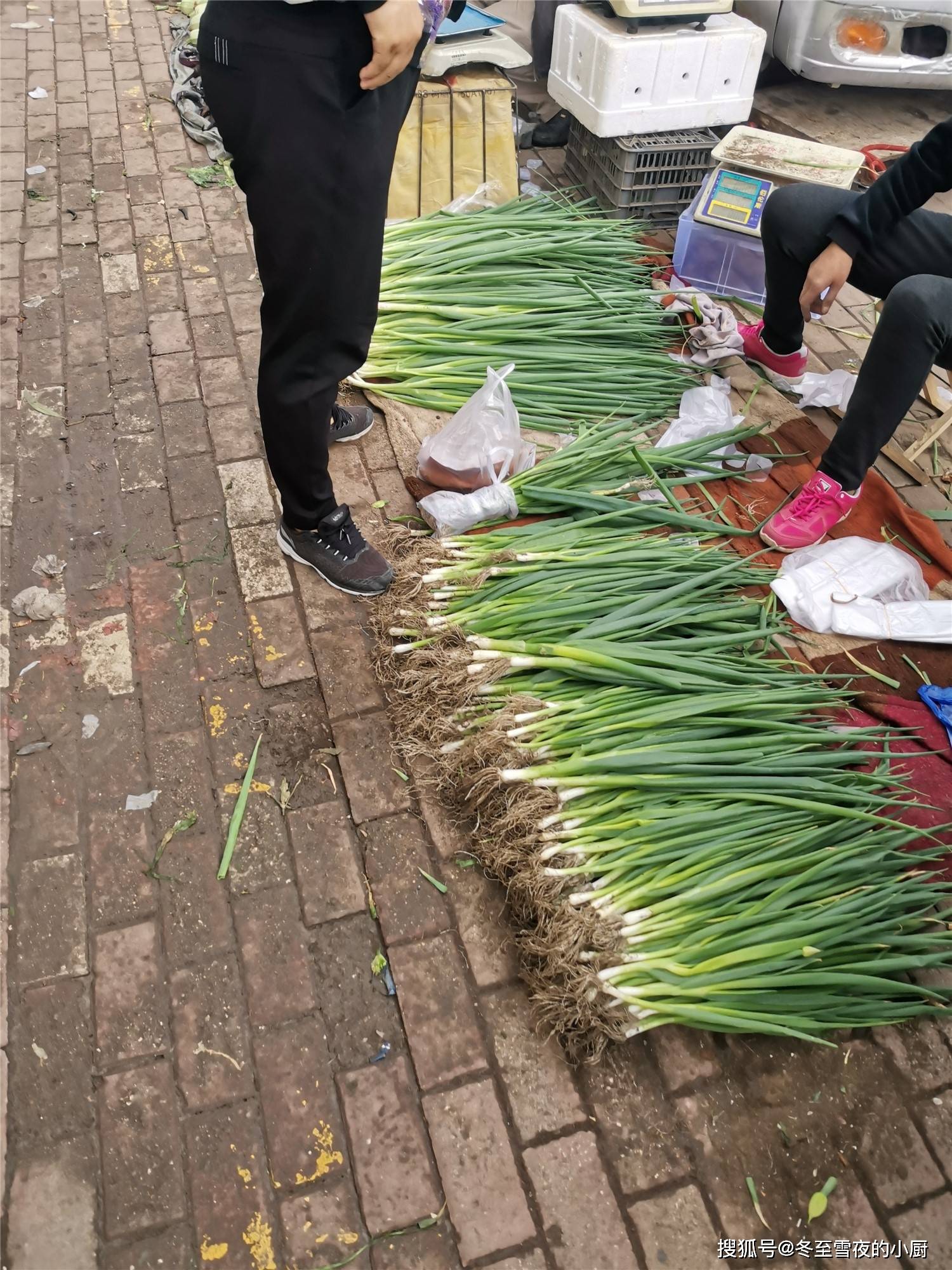 新鲜的小葱,两块钱一斤,用来蘸酱吃不错,新鲜还嫩,吃着也没有那么辣.