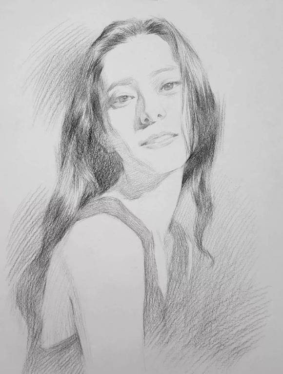 校尉美术教你画素描最全解析素描头像女青年画法