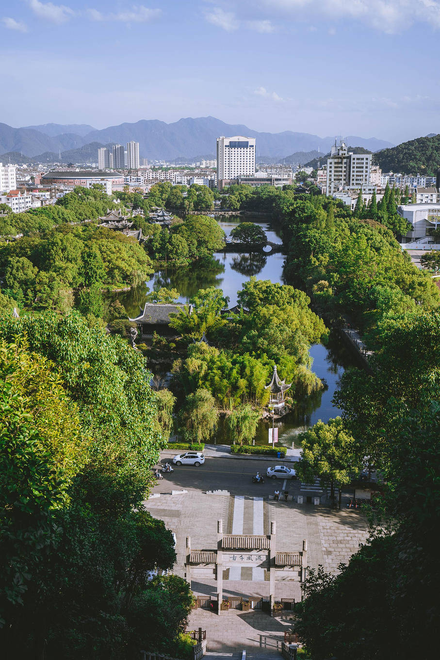 临海东湖全景图图片