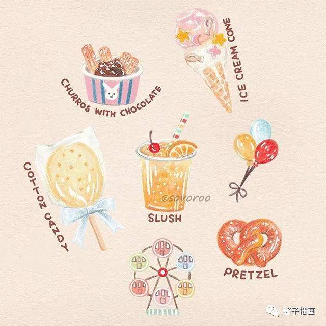 【插畫】sovoroo: 滿屏美食的手帳素材_eat