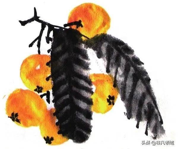 国画水果枇杷的画法教程