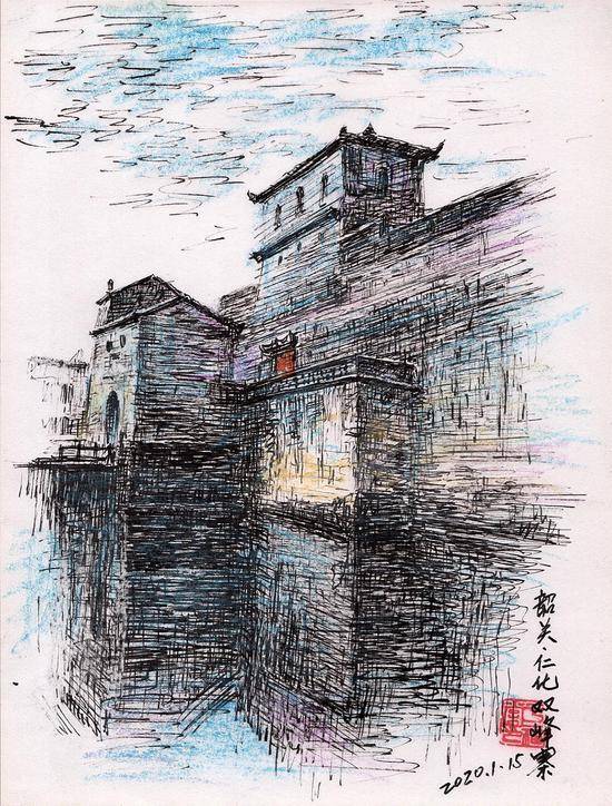 这位67岁的新疆舞台美术家,用钢笔淡彩画出了他心中的广东小城_韶关