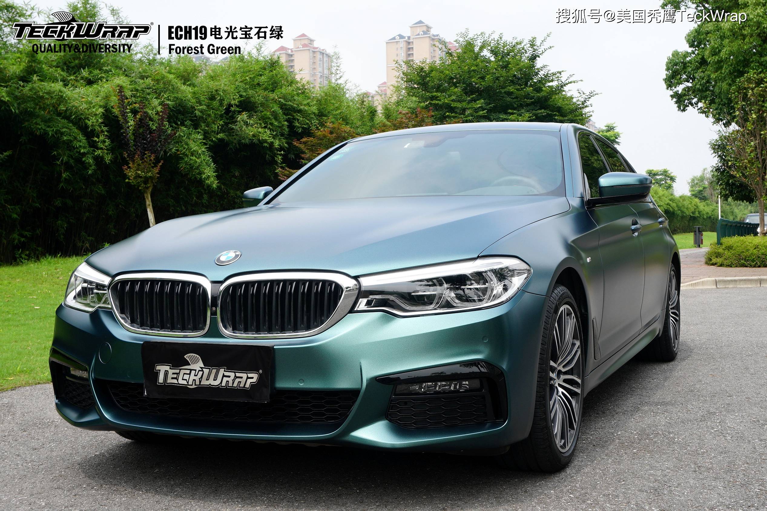宝马这个绿正宗哦秃鹰teckwrap汽车车身改色贴进口膜ech19电光宝石绿