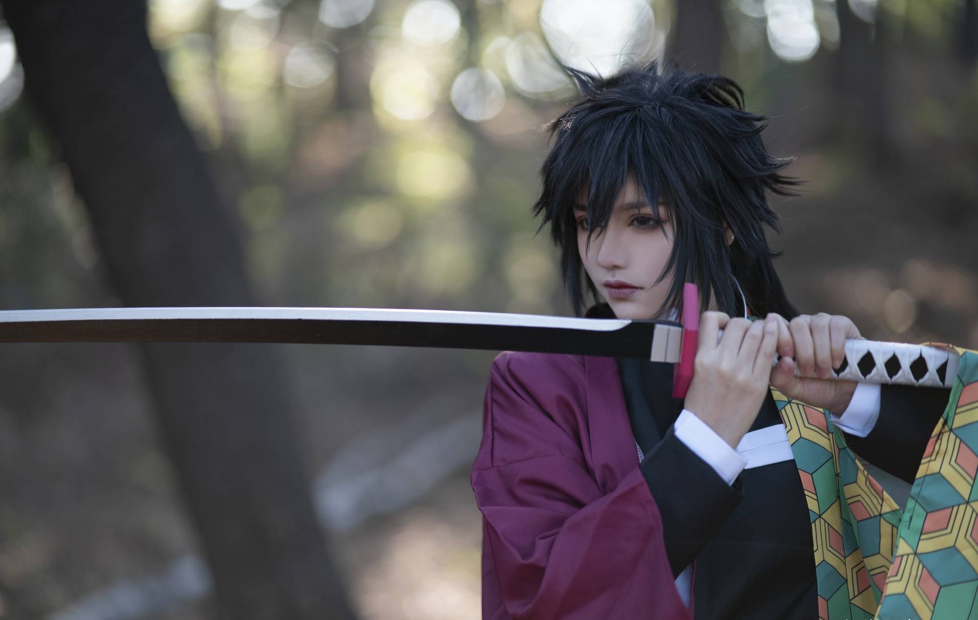 鬼灭之刃富冈义勇cos本以为是位俊美的男神结果却是男装大佬