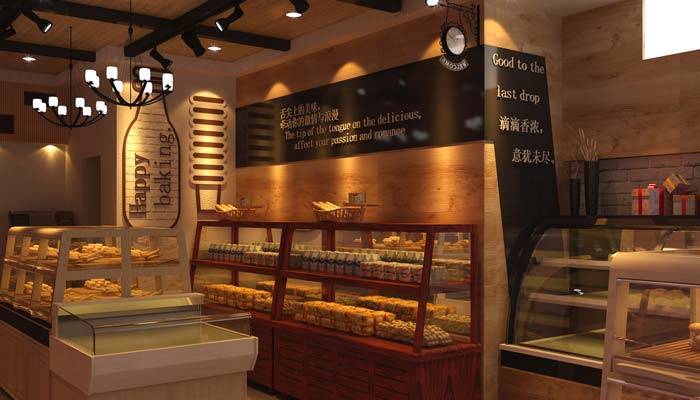 和业主之间的交谈了解到业主喜欢让蛋糕店的氛围,处于时尚,舒适的环境