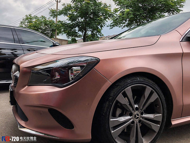 奔驰gla200车身改色电光玫瑰金rg瑞集改色膜浙江永康加盟店出品