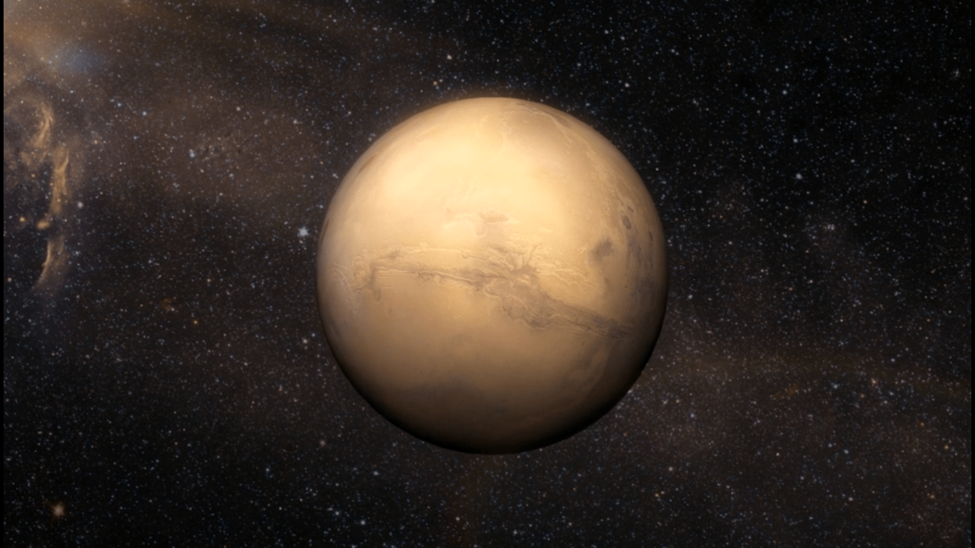 火星的外表看起来是橘红色的,这是因为地表的赤铁矿造成的,它的化学