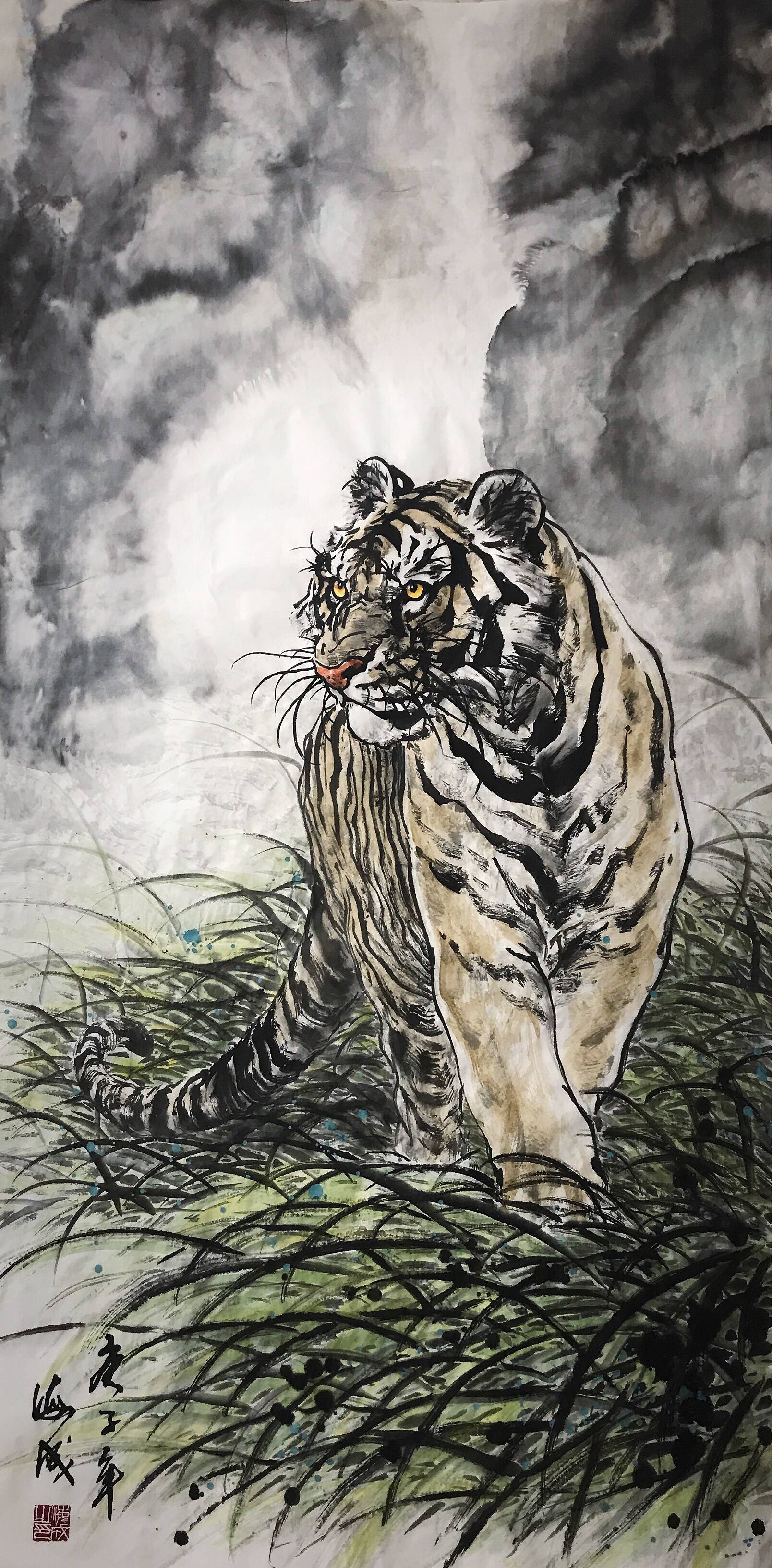 海成的写意虎