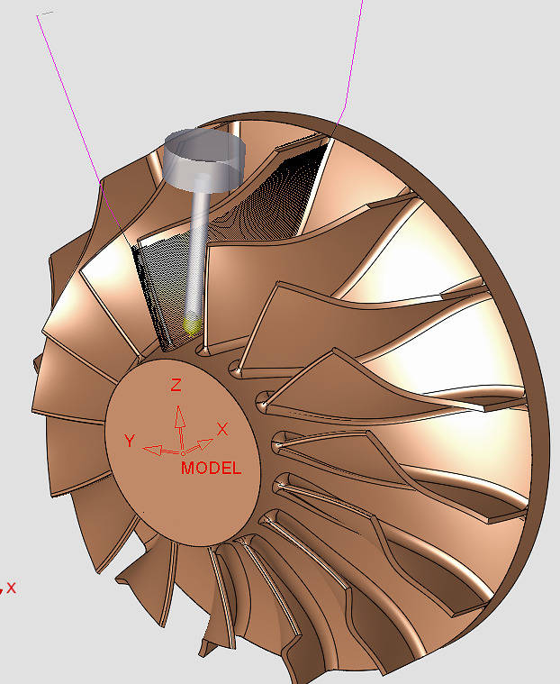 如何用cimatron四轴功能加工叶轮