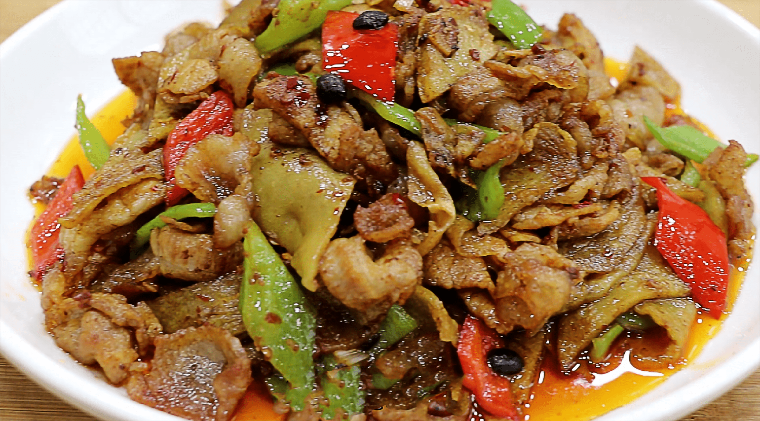 用淀粉炒盐煎肉,光看着就流口水,味道才叫香!_二刀