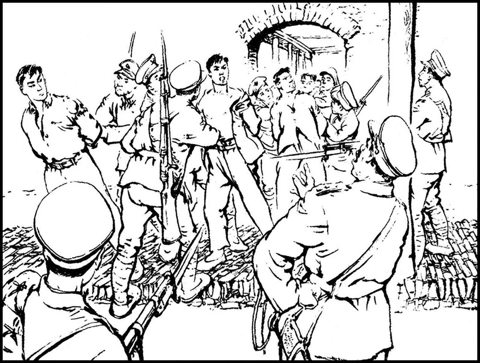 22 过了不久,国民党反动当局就得到了情报,派了十几个宪兵,深夜闯进