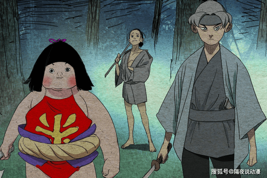 浦岛太郎,桃太郎),并将他们从原本在神话中的正派角色变成