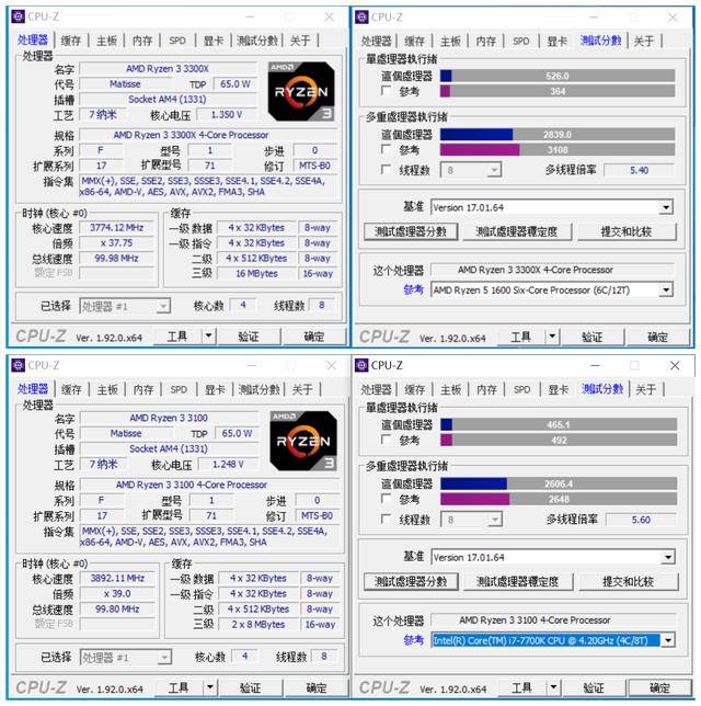 599的b550真香 r3 3100对比r3 3300x_ryzen