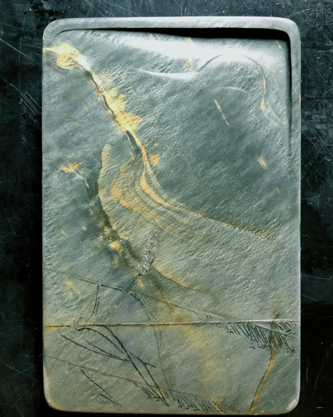 原创中泰说砚——龙尾石之金晕
