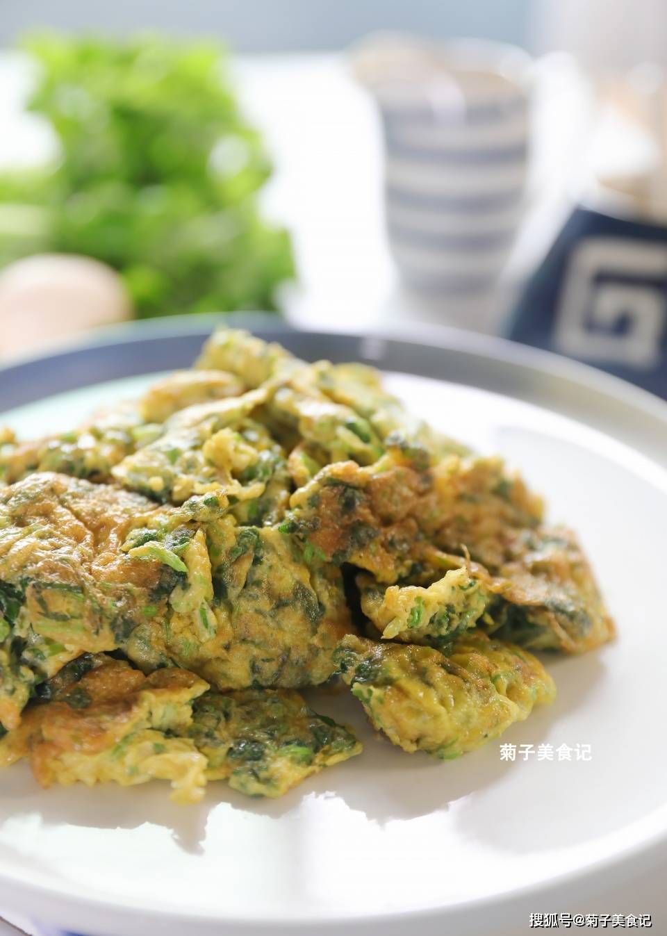 原创教你做简单的益母草煎蛋,营养丰富,一学就会,值得收藏