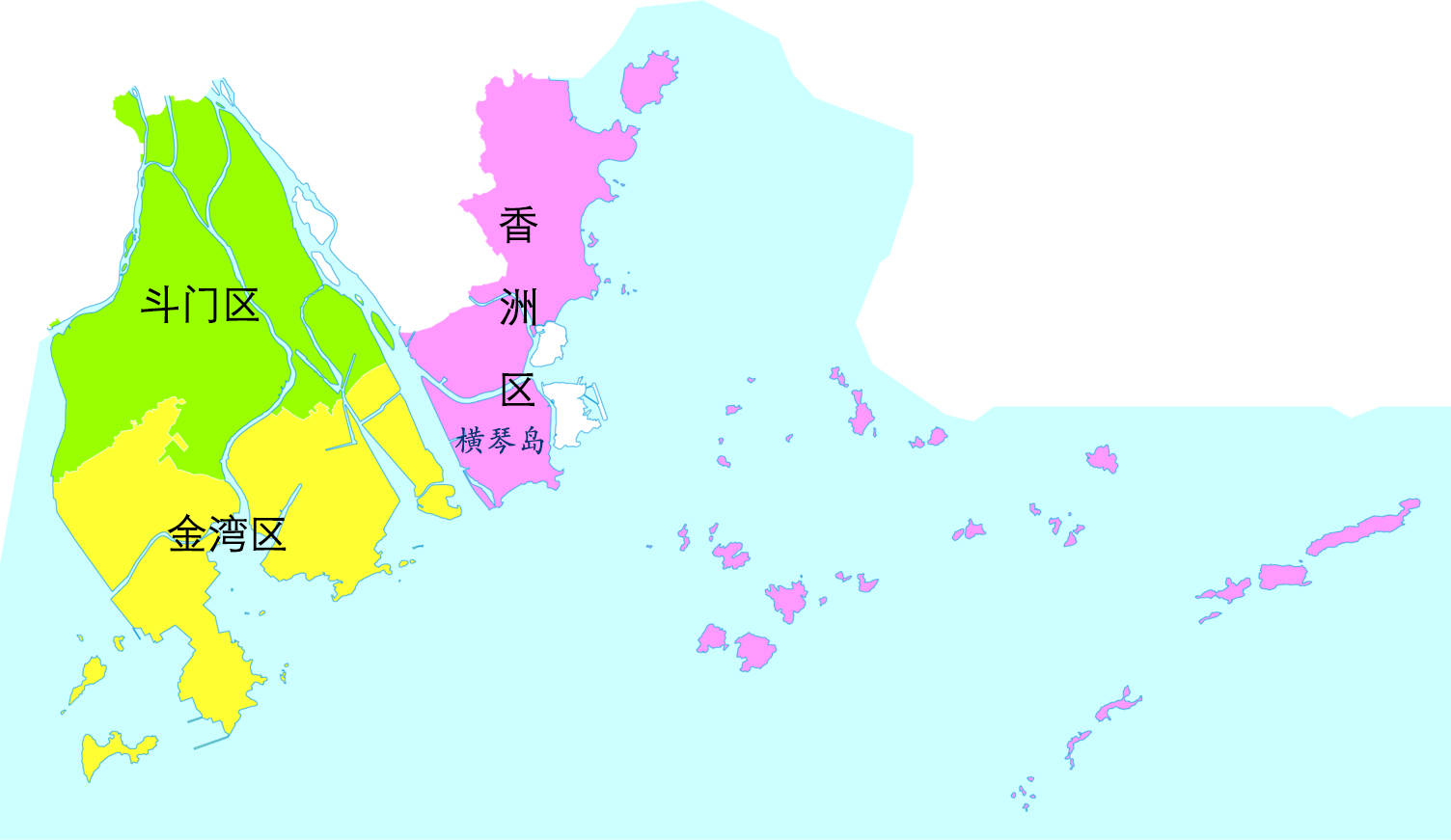 珠海市区域分布图图片